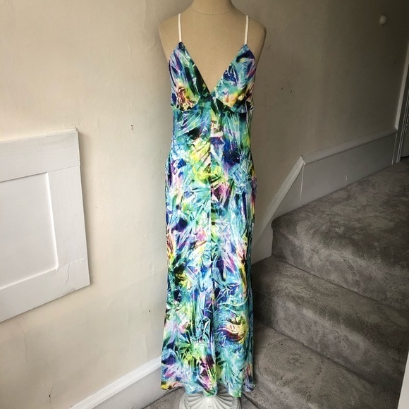 Milly Multicolor Cellophane Print Bias Maxi Dress - Picture 3 of 10